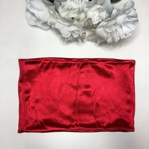 Topshop Tops - NWT Shiny Red TopShop Bandeau Crop US 6 Topshop Tops - NWT Shiny Red TopShop Bandeau Crop US 6
